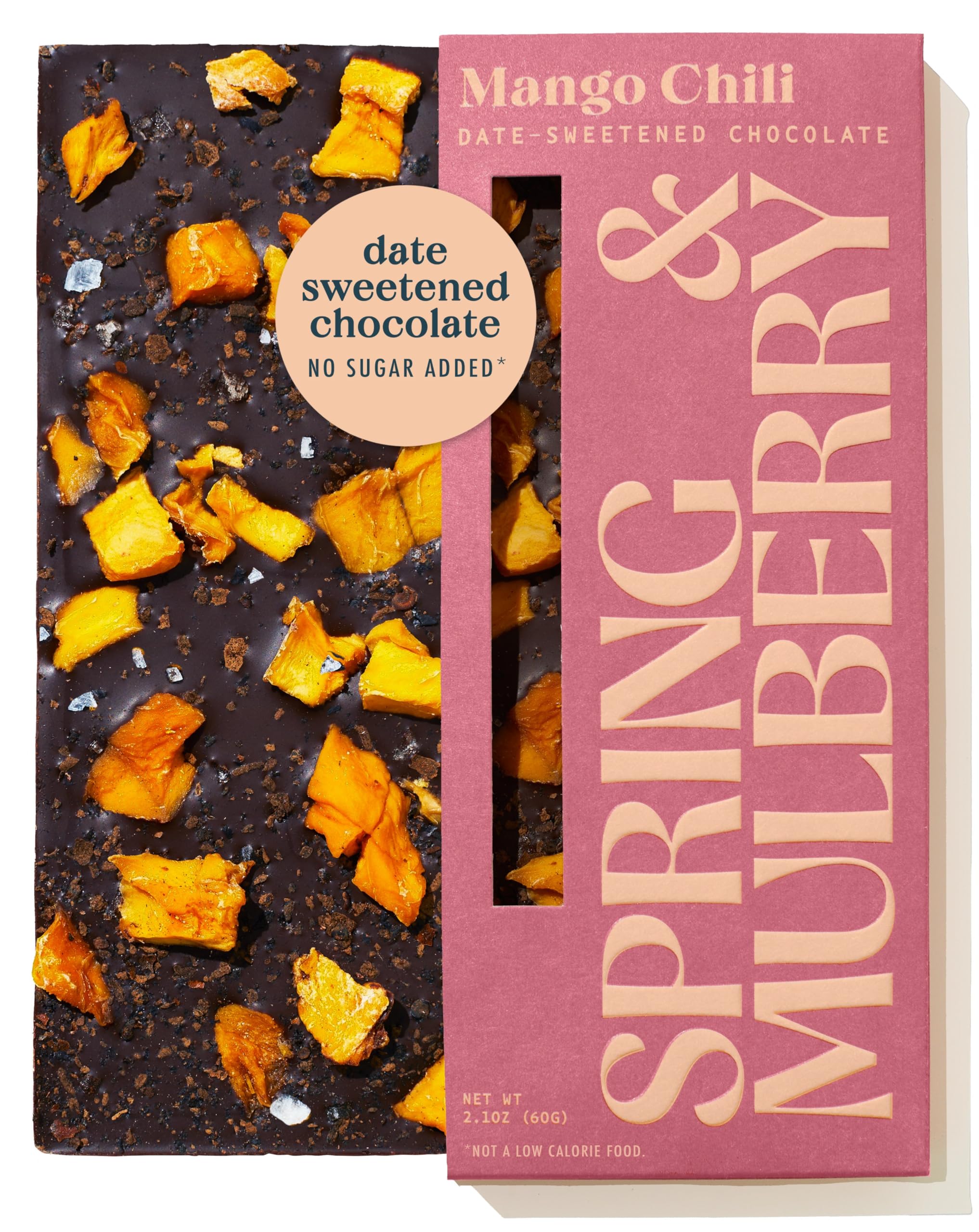 Spring & Mulberry Dark Chocolate Bars – Healthy Chocolate, Date-Sweetened - Mango Chili 3 Pack