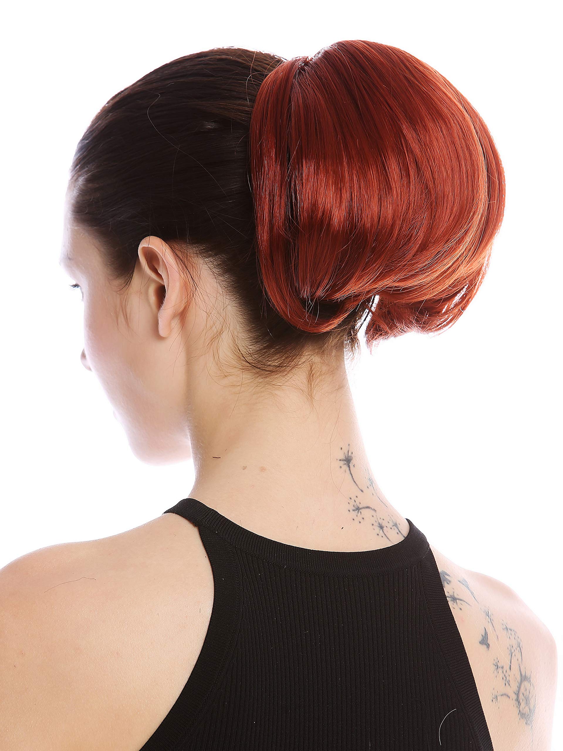 WIG ME UP - 909AB-V-350 Ponytail Hairpiece Extensions very short straight voluminous like hair bun dark copper red - Image 3