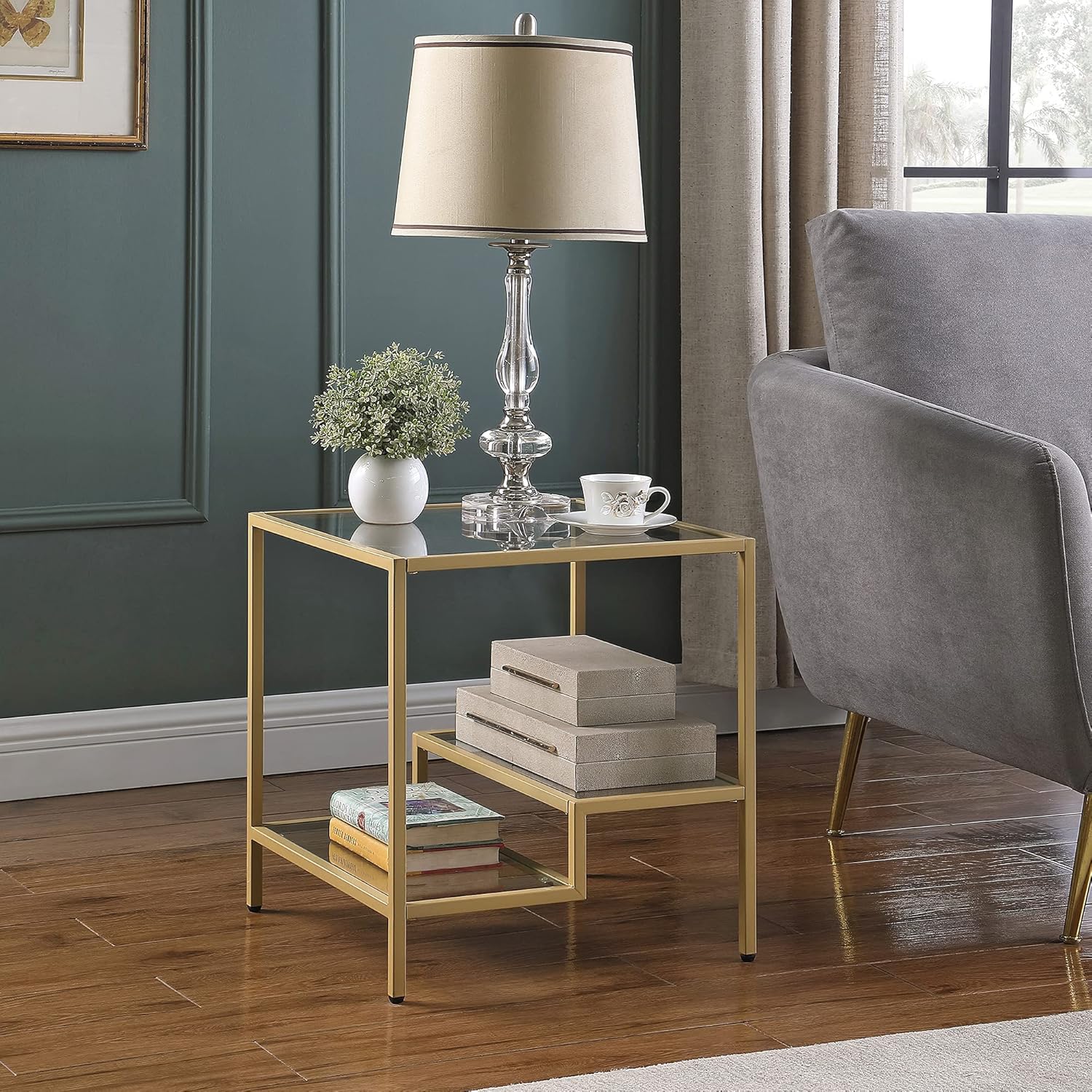 FirsTime & Co. Gold Elliot 4-Tier Etagere Bookcase, Metal, 32.25 x 12 x 68 inches : Everything Else