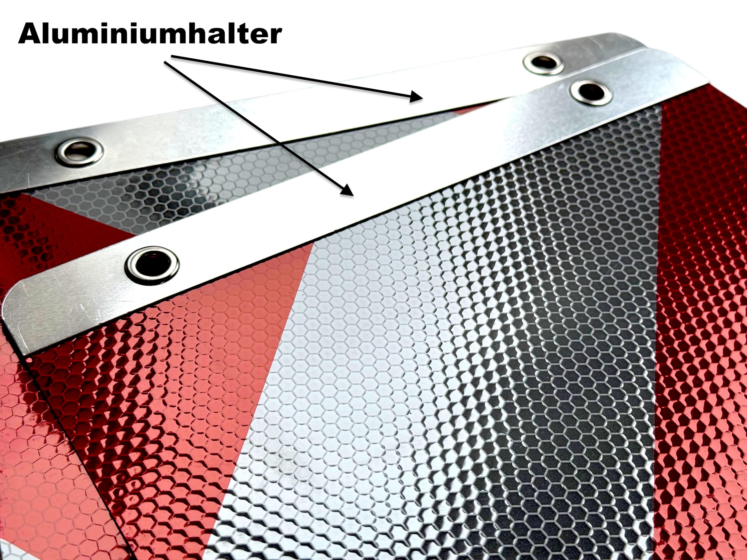 MelTruck Juego de 2 banderas de advertencia con soporte de aluminio para plataforma de carga, plataforma elevadora para camión