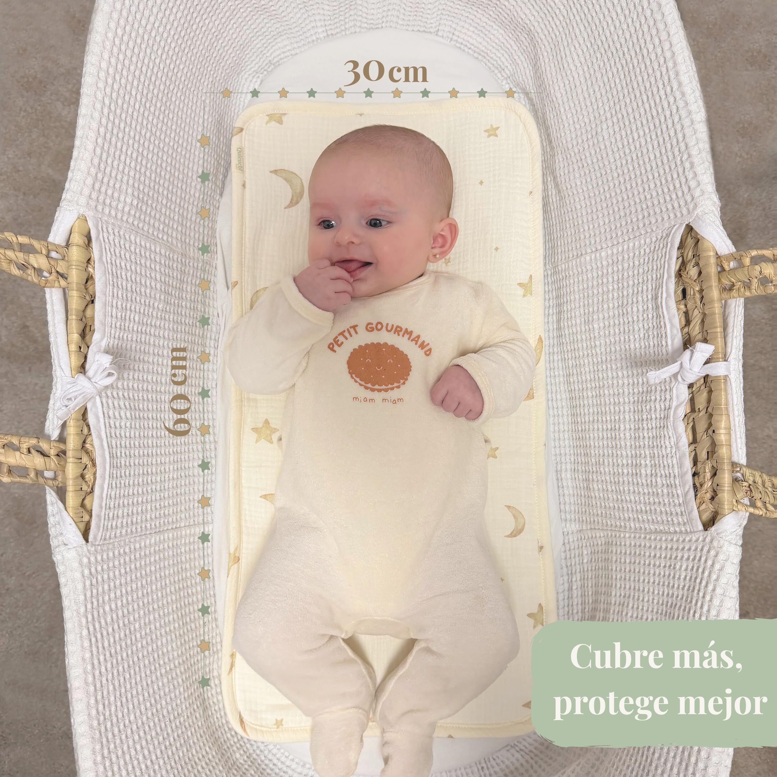 Pack de 3 Muselinas Bebé Algodón 100% Orgánico Gots 60x30cm- Gasas de Muselina Suaves y Rizo Absorbente- Salvababas Bebés Multiusos- Regalos para Recién Nacidos Niño y Niña (Verde Salvia)