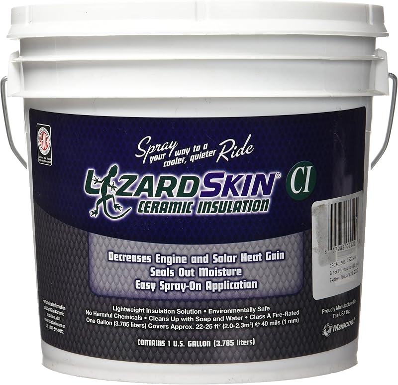Barreira térmica cerâmica Lizard Skins para aplicação por spray, preta – Balde de 3,785 L
