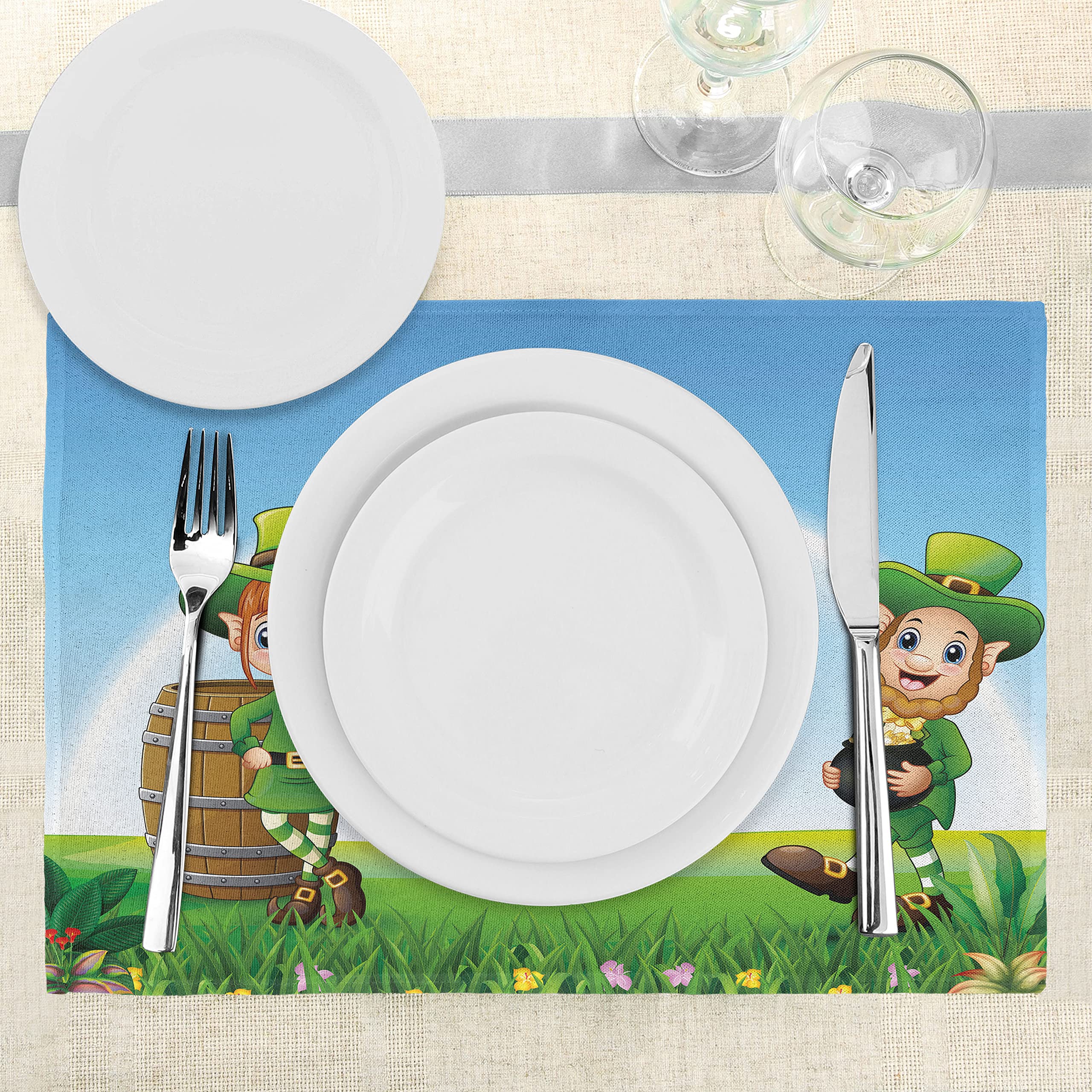 ABAKUHAUS Festa del papà Tovaglietta Americana Set di 4, Grungy papà You Rock, Tovagliette in Tessuto Lavabile per Tavolo da Pranzo Cena, Scuro Lavanda Bianco