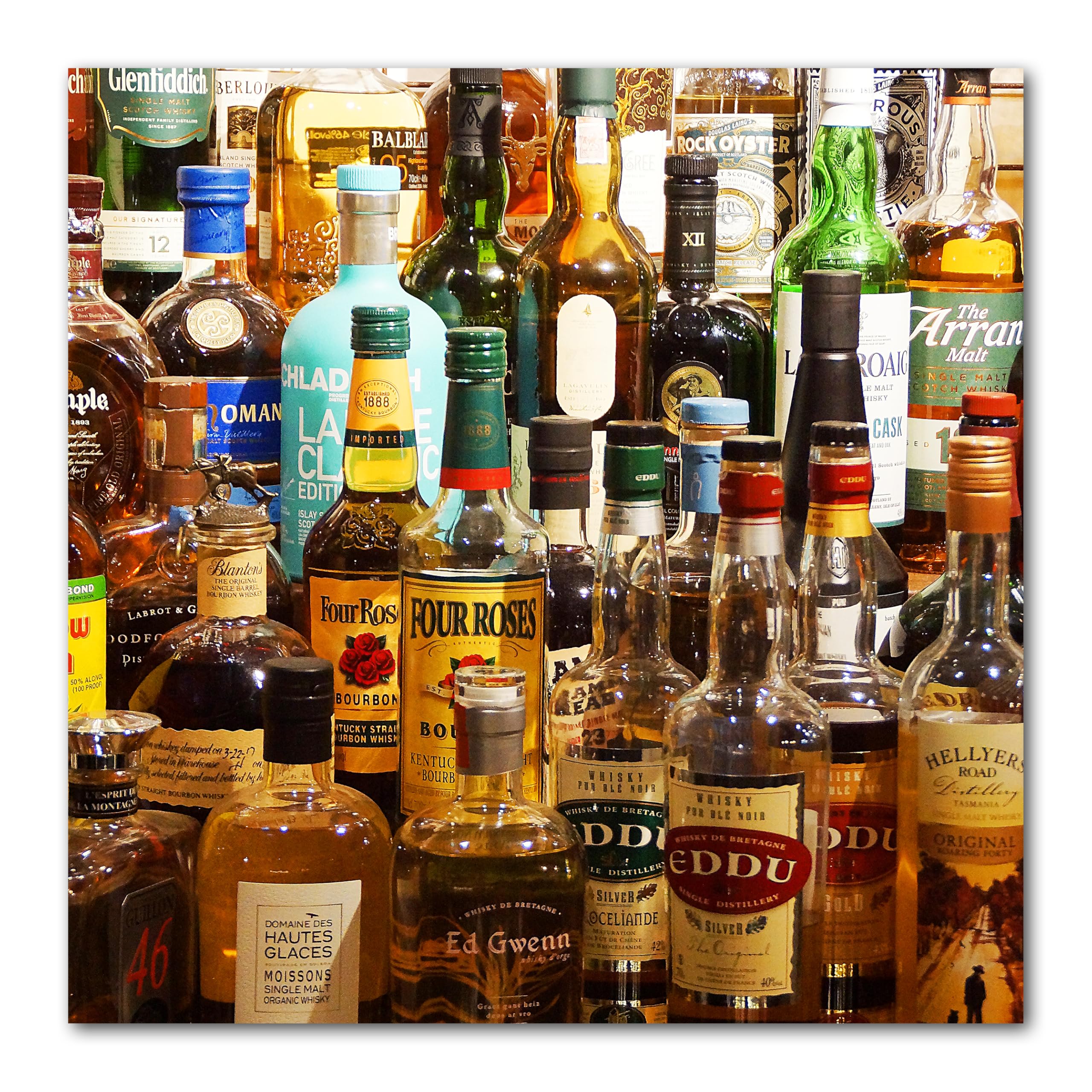 Glücksvilla - Drinks 2 - (Leinwand-Bild 5 cm, 50 x 50 cm) | div. Maße - aus DE - Kunstdruck XXL Deko Wandbild Quadrat - Getränke Bar Alkohol Restaurant