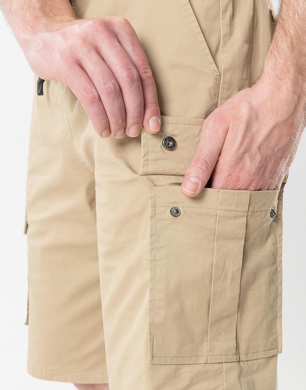 Men's Cargo Shorts Cotton Drawstring Summer Stretch Relaxed Fit with 6 Pockets Mens Work Short - Image 5