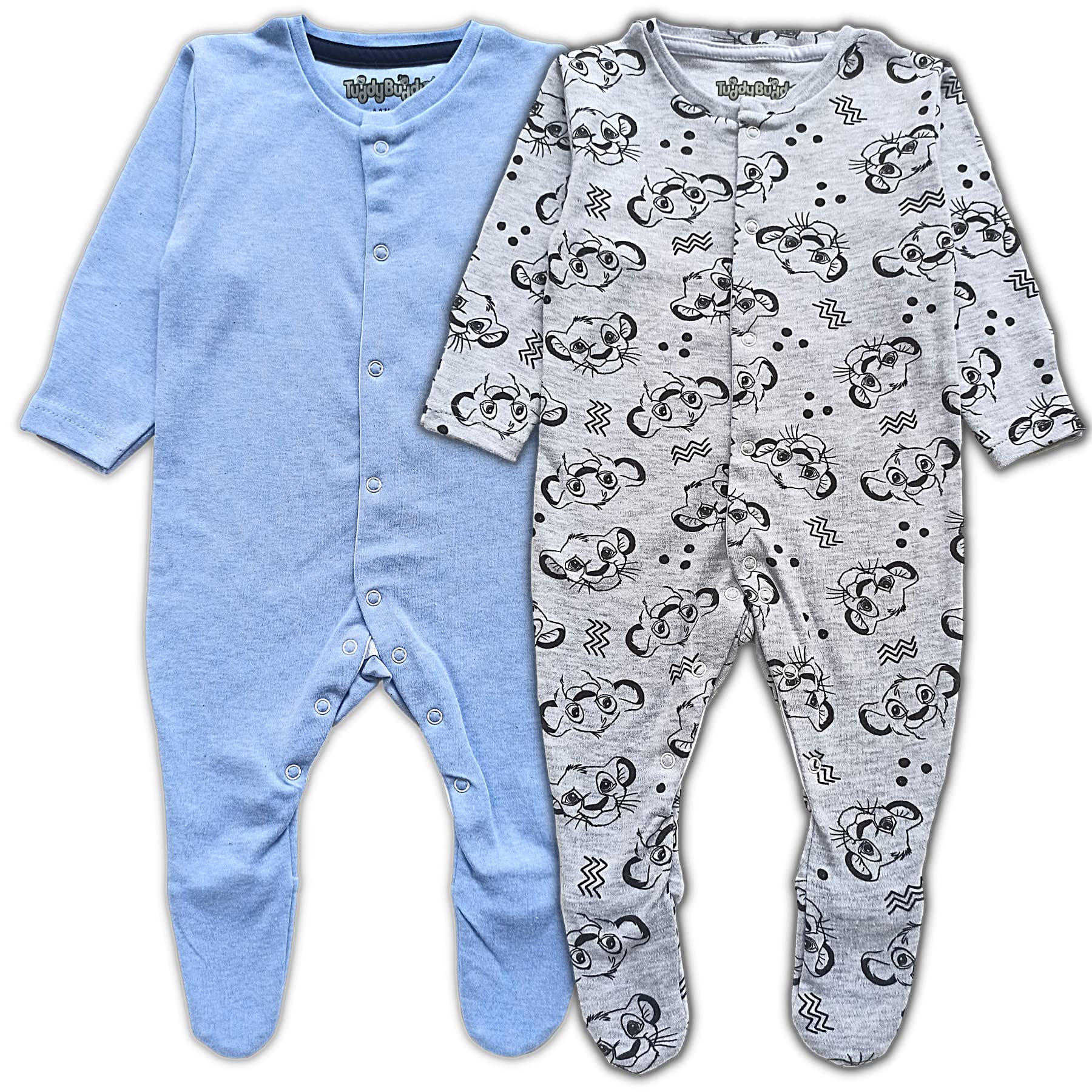 TuddyBuddy 100% Cotton Multi Color Romper Sleepsuit/Romper/Jumpsuit for Baby Boy (Pack of 2 - Pink Printed AOP & Pink Stripes, 3-6 Months) - Image 4 thumbnail