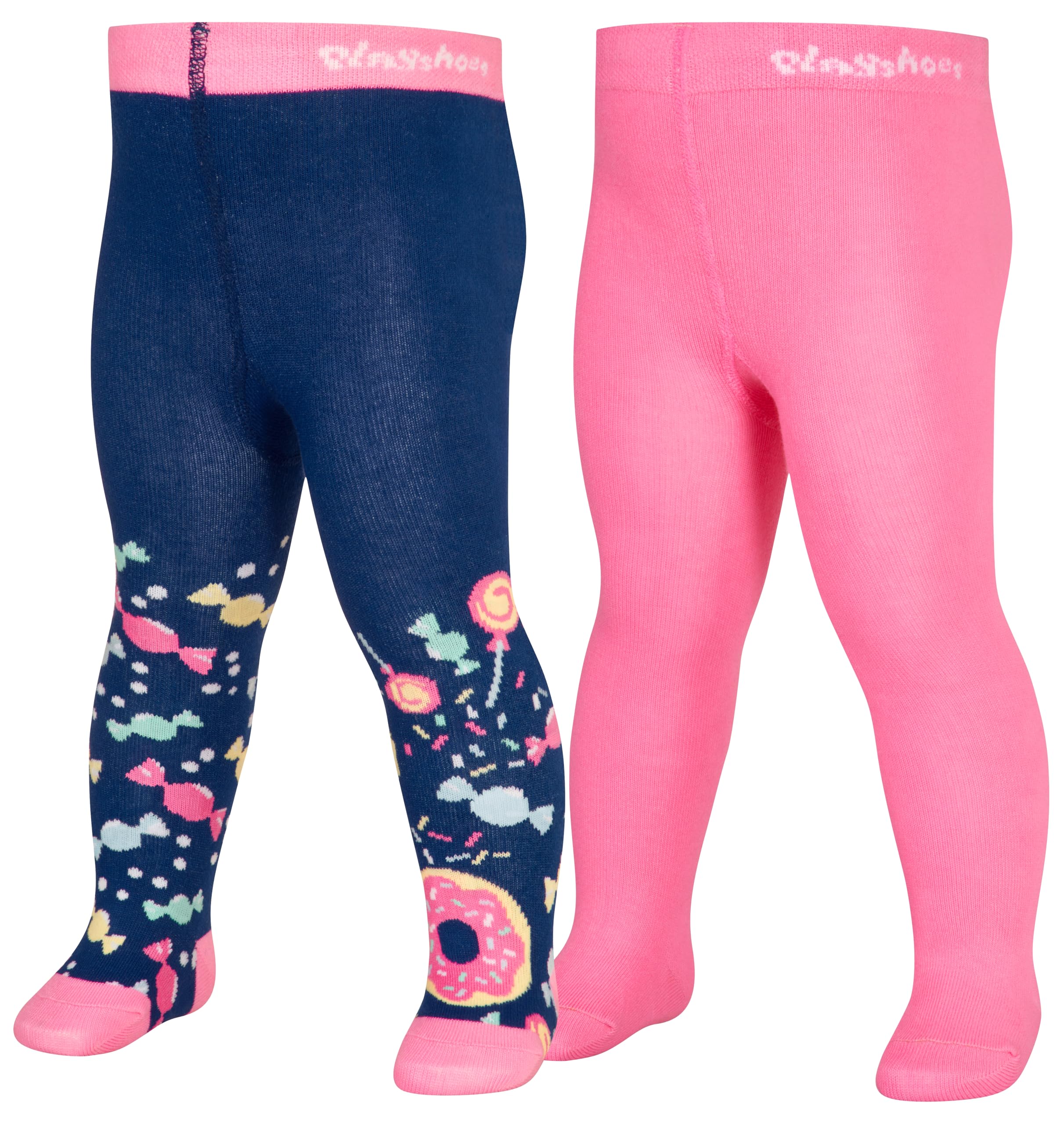 Playshoes Girls Tights, sweets, set of 2 499164, 170 - Navy/Pink, 122-128