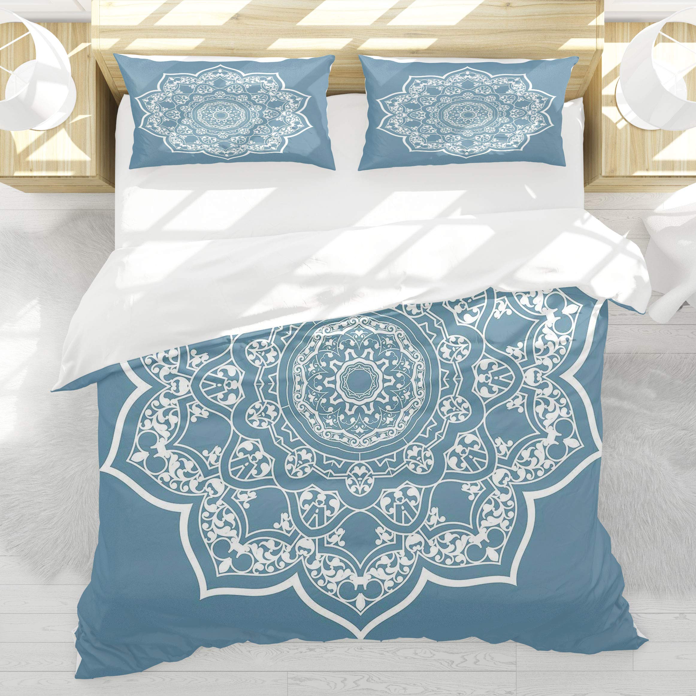 Housse de couette 140x200cm mandala ethnique pour instaurer une ambiance bohème dans la chambre