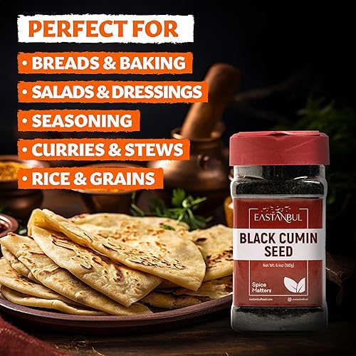 Miniatura 3 de Eastanbul Semillas de Nigella, semillas de comino negro, comino negro entero, sabrosas, naturales, también conocidas como Nigella Sativa y Kalonji,