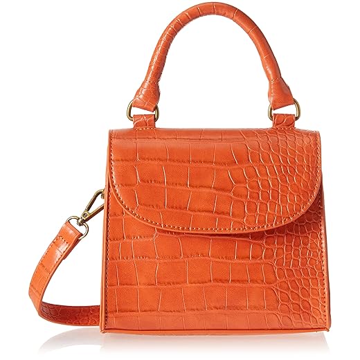 The Drop Women's Diana Top Handle Crossbody Bag, Fire Orange, One Size