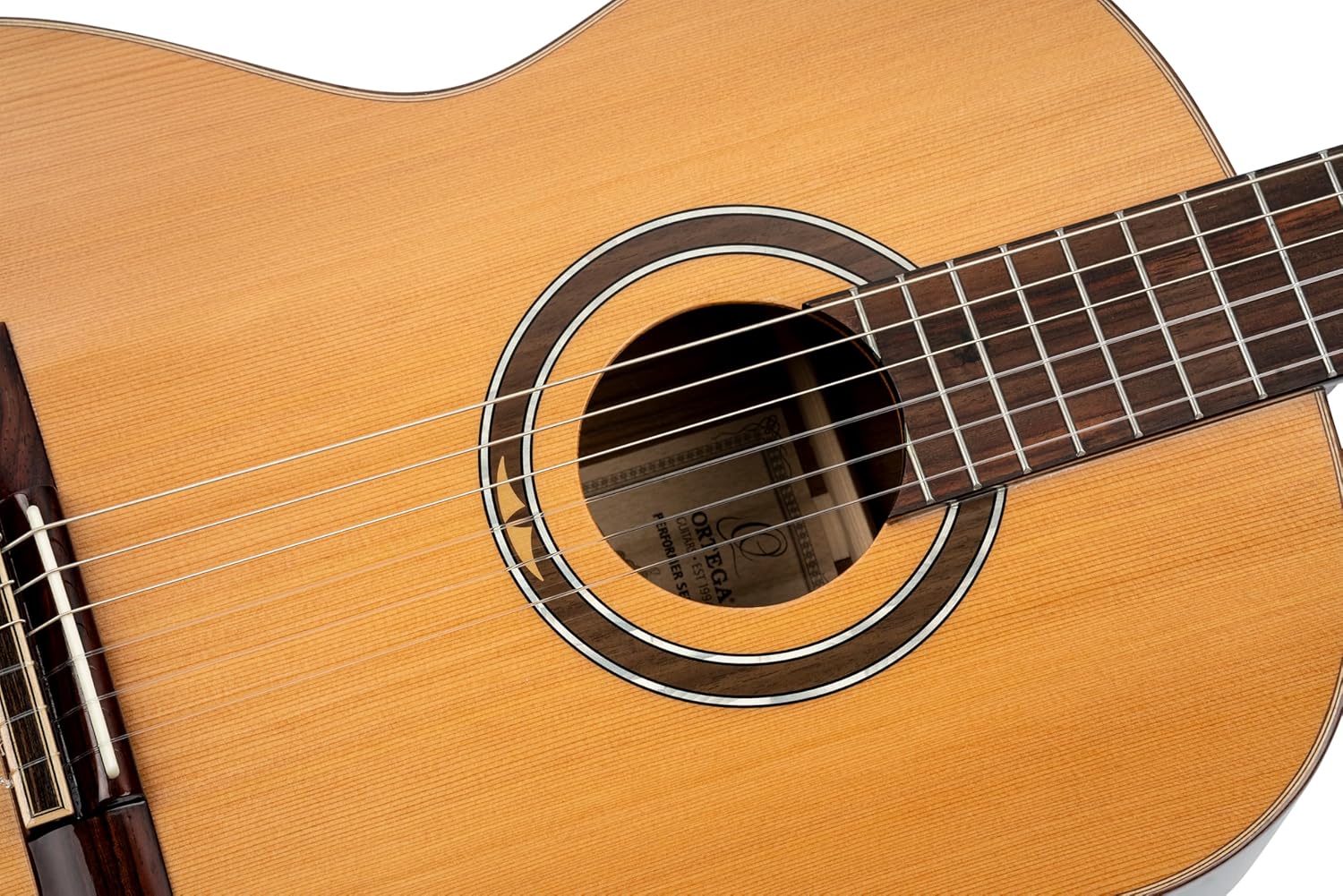 Ortega Guitars 6 String Performer Series Solid Top Nylon Classical Guitar w/Bag, Right, Full (R159)