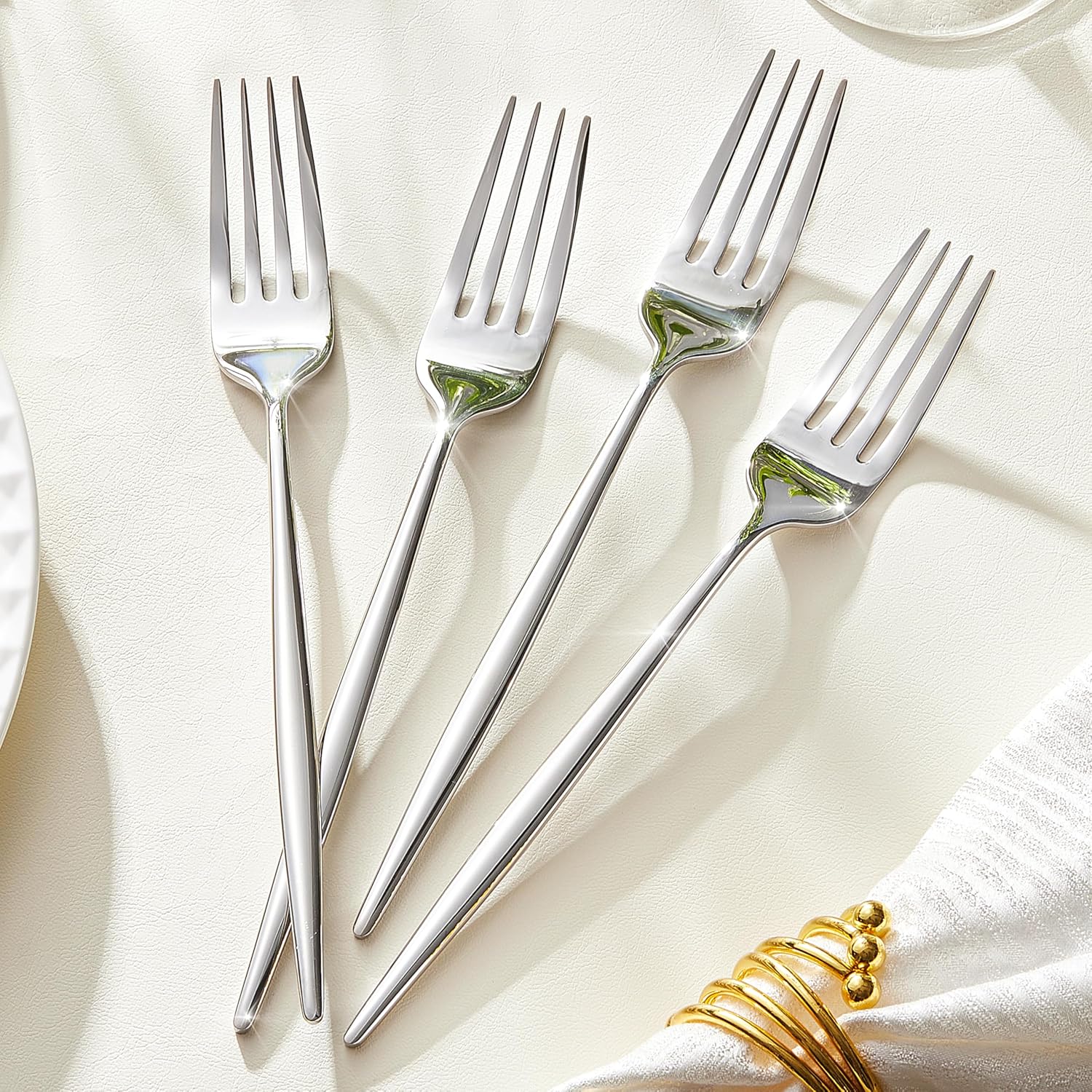 KINGSTONE 16-Piece Dinner Forks Set (8.5"), Food Grade 18/10 Stainless Steel Forks Silverware, Metal Salad Fork for Home and Kitchen, Weddings, Party, Restaurant, Mirror Polished & Dishwasher Safe