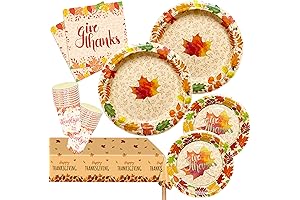 126-Piece Thanksgiving Plates and Napkins Set