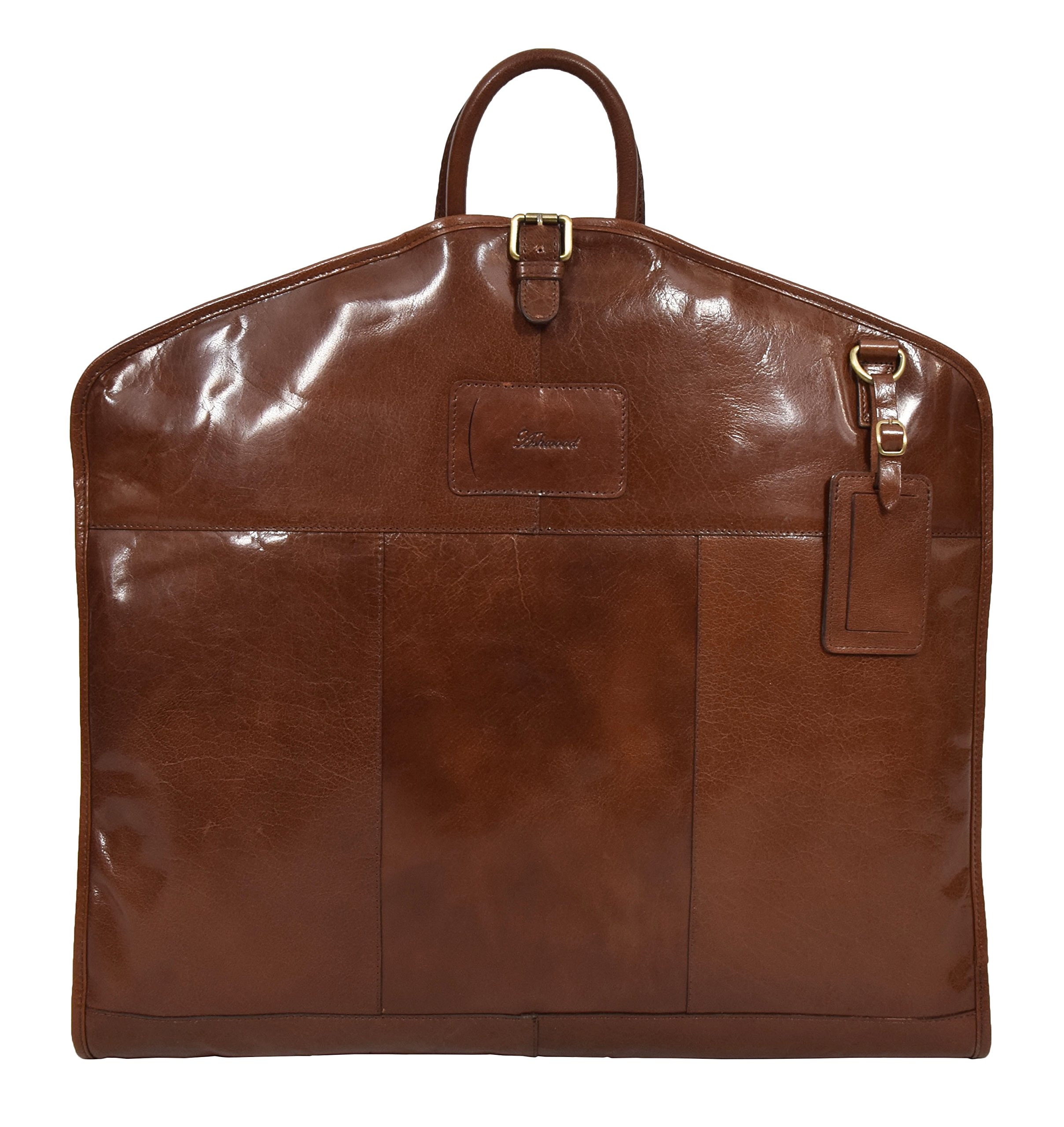 Luxus Leder Anzug Tragetasche Kastanie Suiter Case Kleid Kleiderabdeckung Reisetasche - Finley
