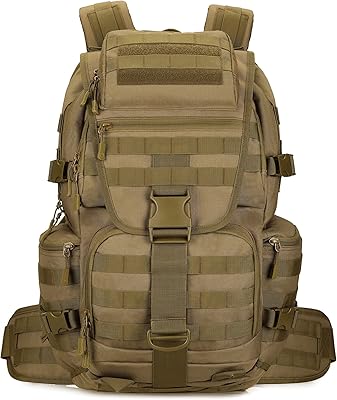 KXBUNQD 50L Military Tactical Backpack Hiking Waterproof Backpack Large Military Pack Army 3 Day Assault Pack Molle Bag Rucksack