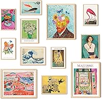 97Decor Eclectic Wall Art Prints Set - Colorful Maximalist Boho Gallery Wall Posters for Bedroom Home Decor (Unframed 12pcs)