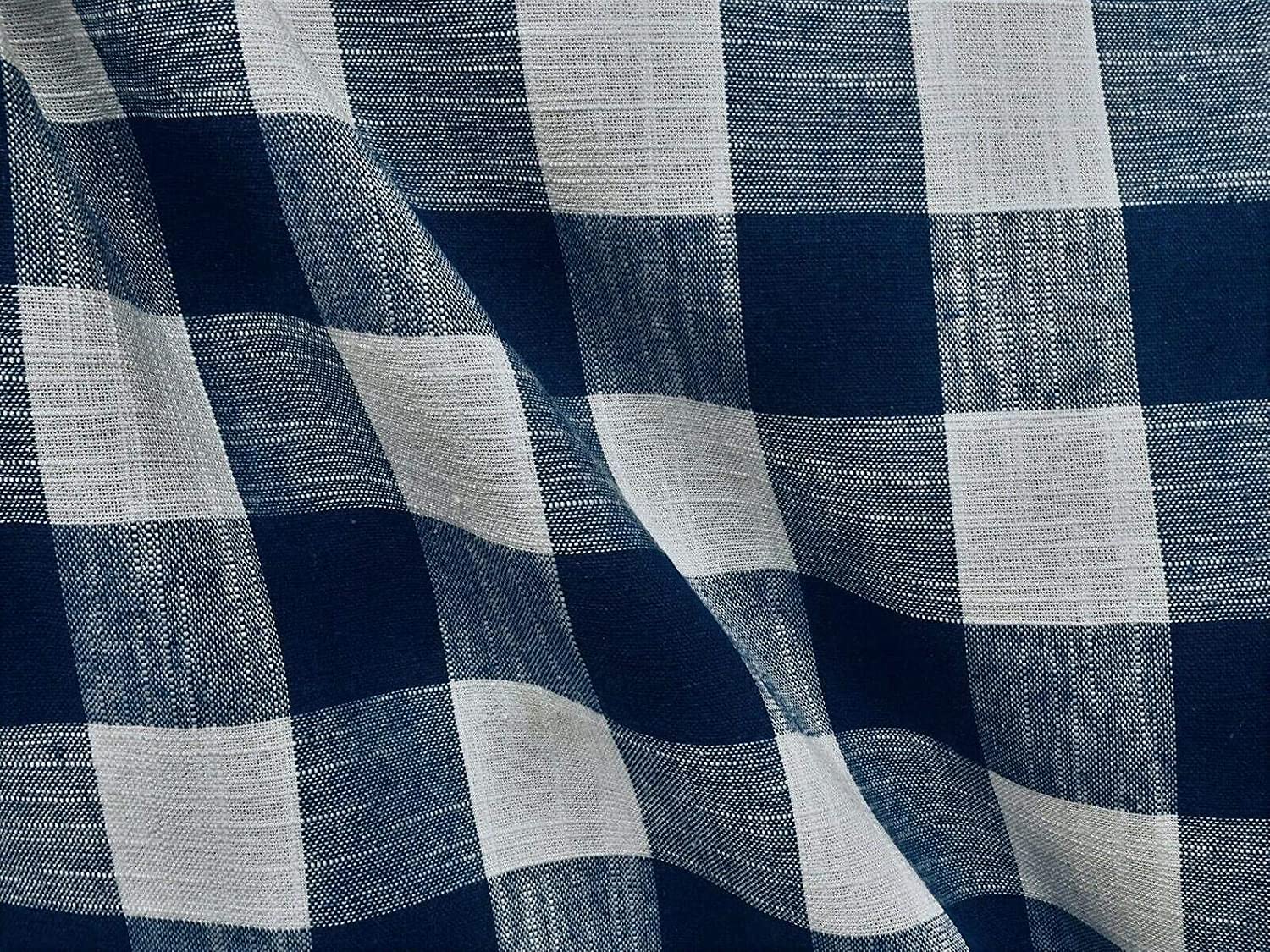 Gingham Linen Checked Linen Fabric Check Material Buffalo Plaid, Dressmaking, Curtains, Home Furnishing - Image 2