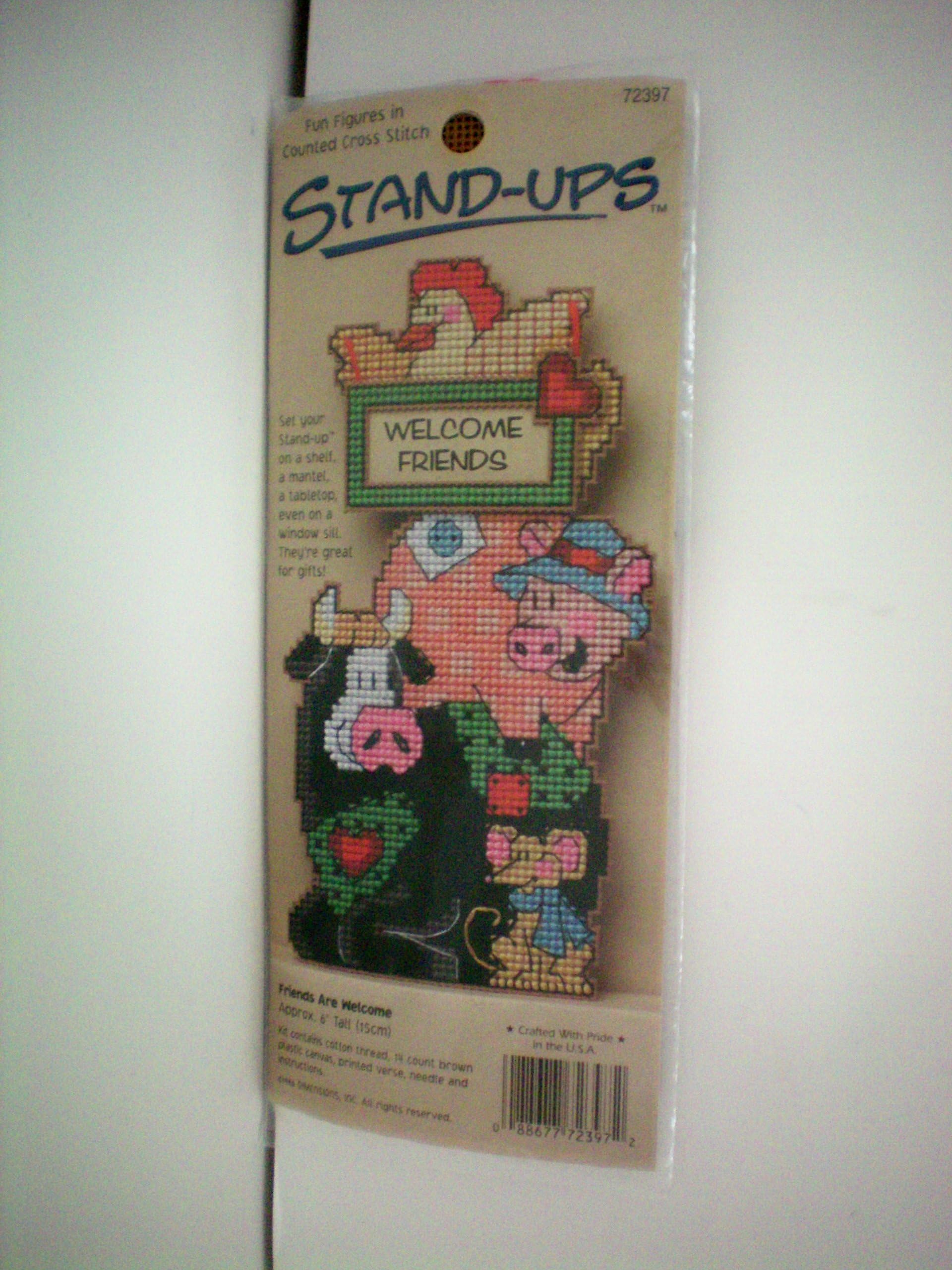 Stand-Ups -- Friends Are Welcome -- Fun Figures in Counted Cross Stitch -- Factory Kit