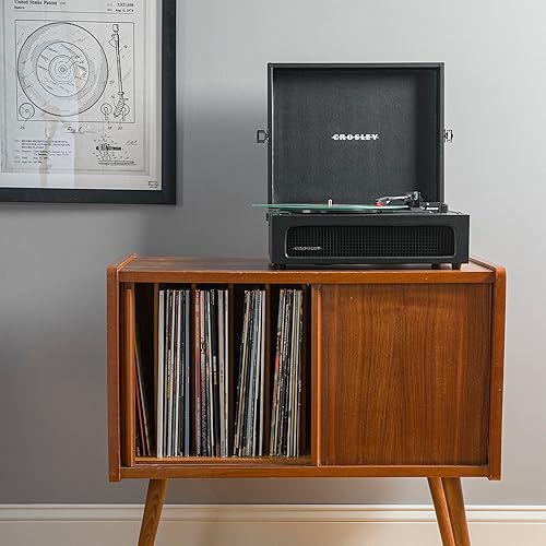 Miniatura 11 de Crosley CR8017B-BK Voyager - Tocadiscos portátil clásico de vinilo con Bluetooth de entrada/salida y altavoces integrados, Negro