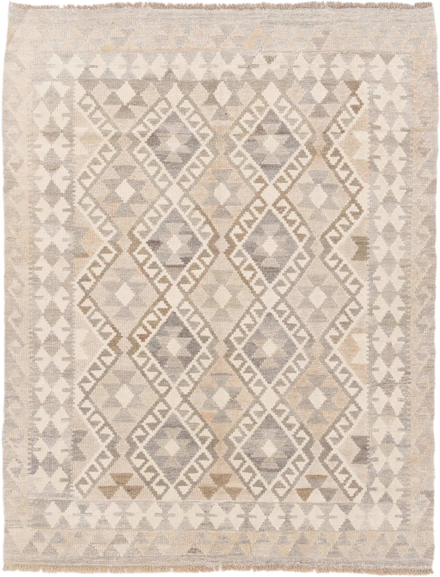 Tapis d'Orient Kilim Afghan en laine véritable 137x175 cm, tapis tissé main traditionnel