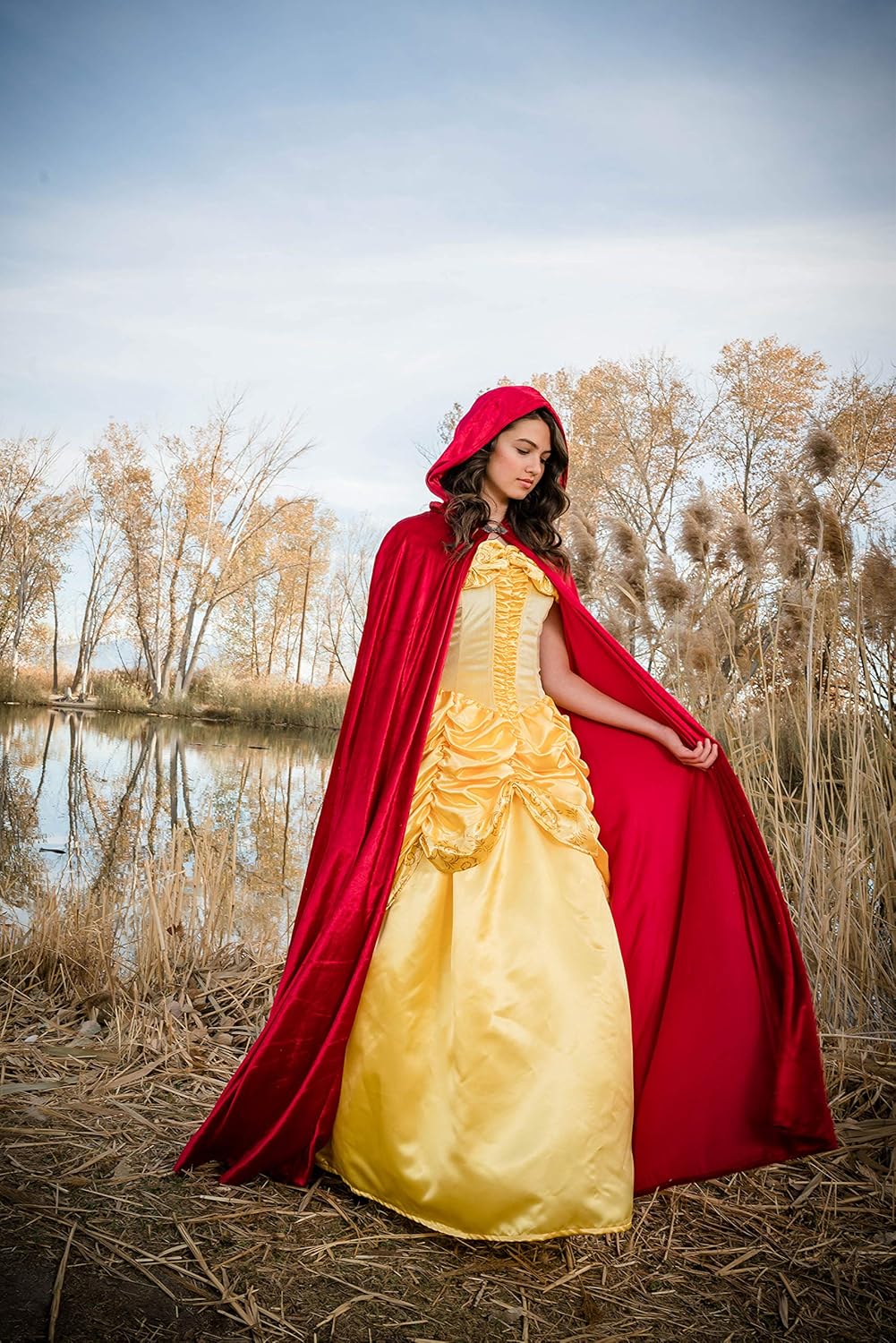 Little Adventures Deluxe Velvet Adult Cloak Cape with Lined Hood - Machine Washable Durable Cosplay Party Costume - Image 4