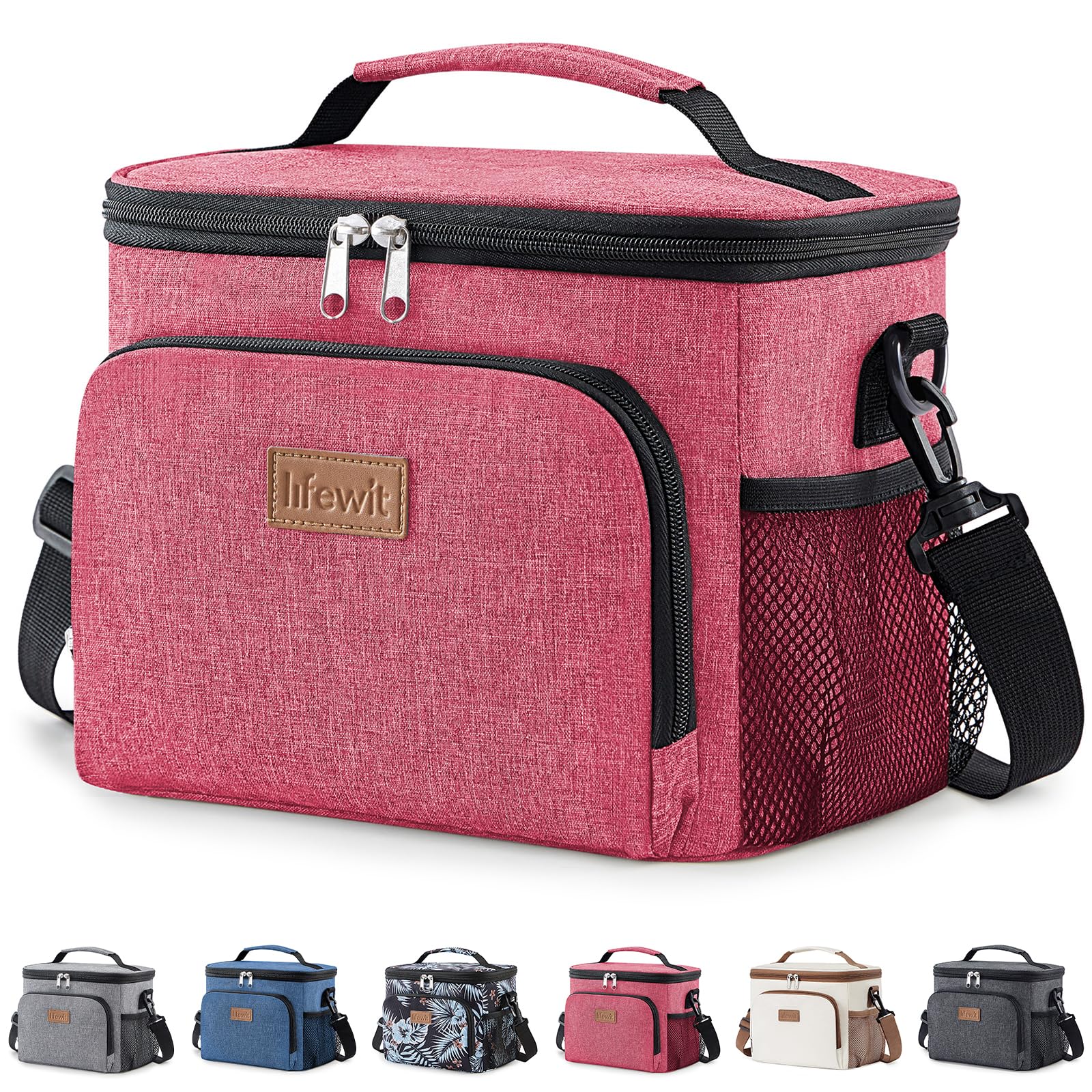 Lifewit Isolierte Kühltasche, Wiederverwendbare Lunchtasche, Tragbare Kühlbox, Tragetasche, auslaufsicher, mit verstellbarem Schulterriemen für Erwachsene für Arbeit/Picknick