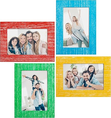 Miniatura 8 de eletecpro Juego de 4 marcos de fotos de 5 x 7 pulgadas, diseños de madera, decoración de pared, marcos de mesa y pared, marcos verticales y