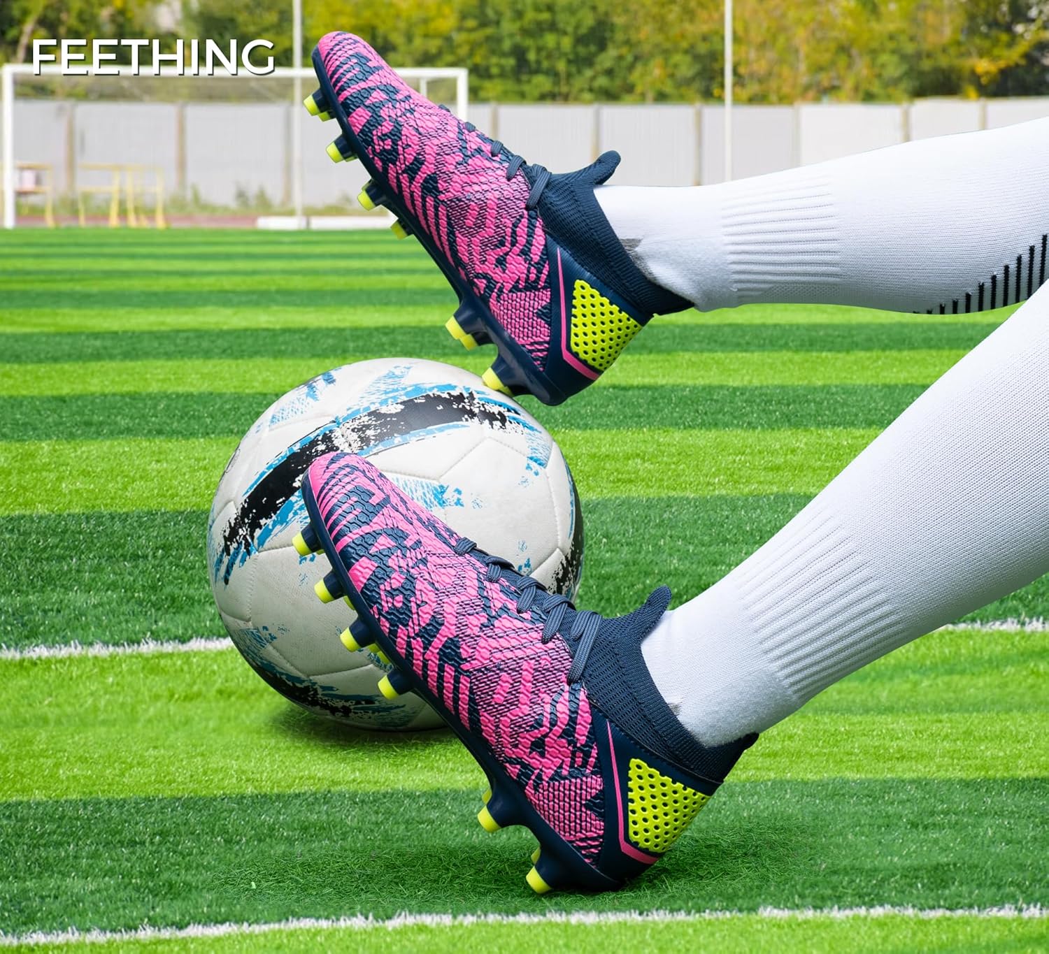 Boys Soccer Cleats Girls Youth High Top Futsal Soccer Shoes Outdoor Athletic Football Cleats Little Gig Kids