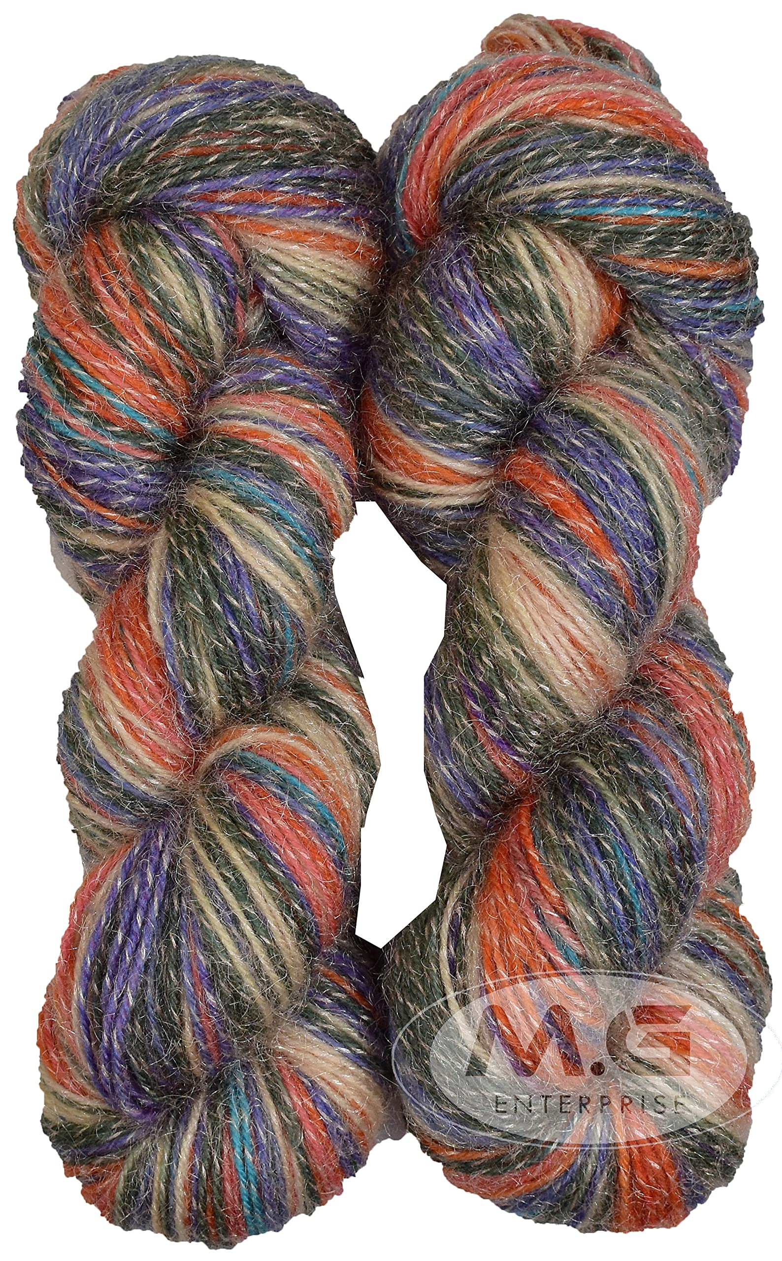 M.G ENTERPRISE Os wal Knitting Yarn 2 Ply Thin Wool, Soft Wool Orange 300 gm Best Used with Knitting Needles, Soft Wool Crochet NeedlesWool Yarn for Knitting. by M.G ENTERPRISE Os wal B