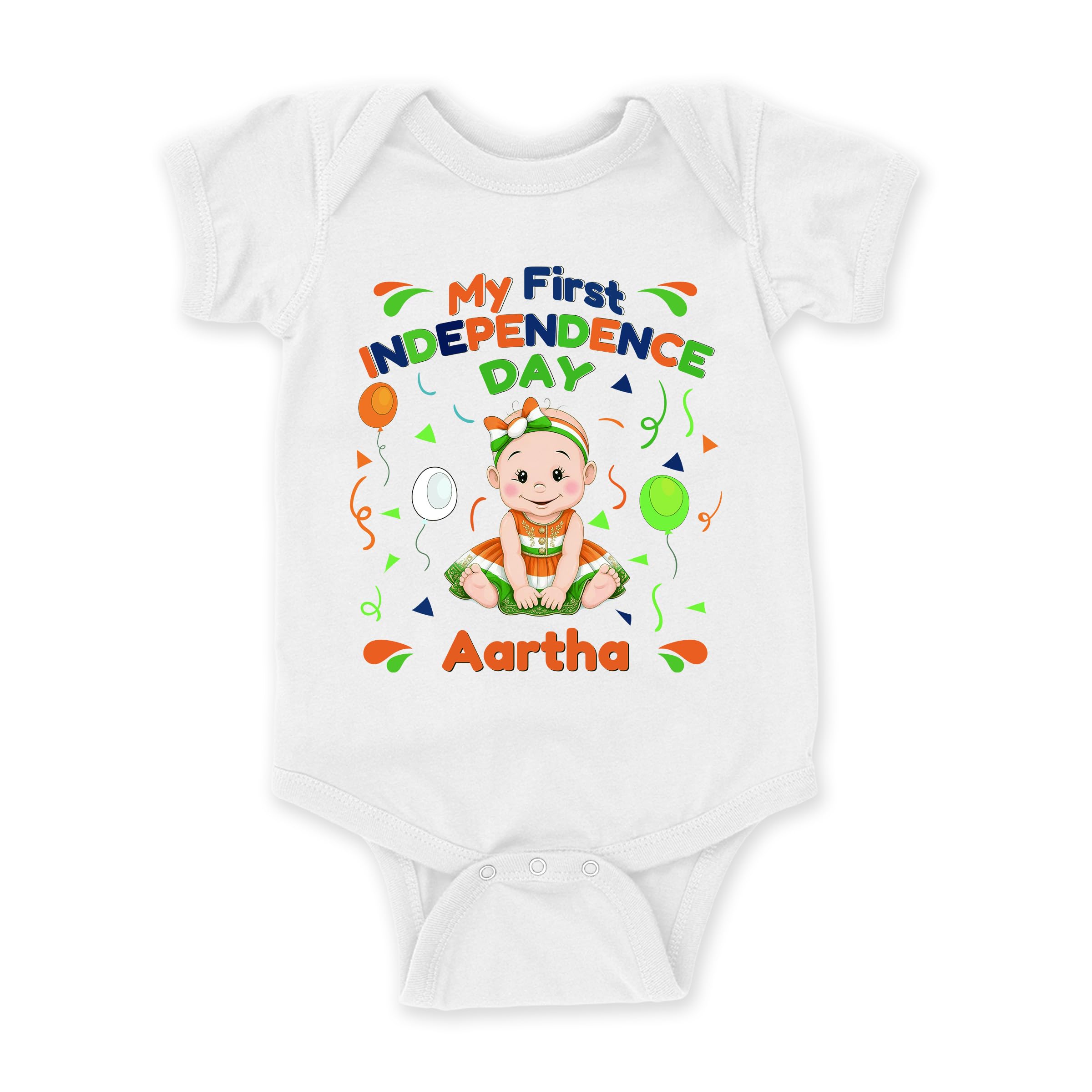 Personalized Baby Romper for Independence Day | Custom Name Printed My First 15th August Cotton Onesie | Newborn Baby Bodysuit |Independence Day Outfit | Baby Boy & Girl Gift 3638-45-image-42