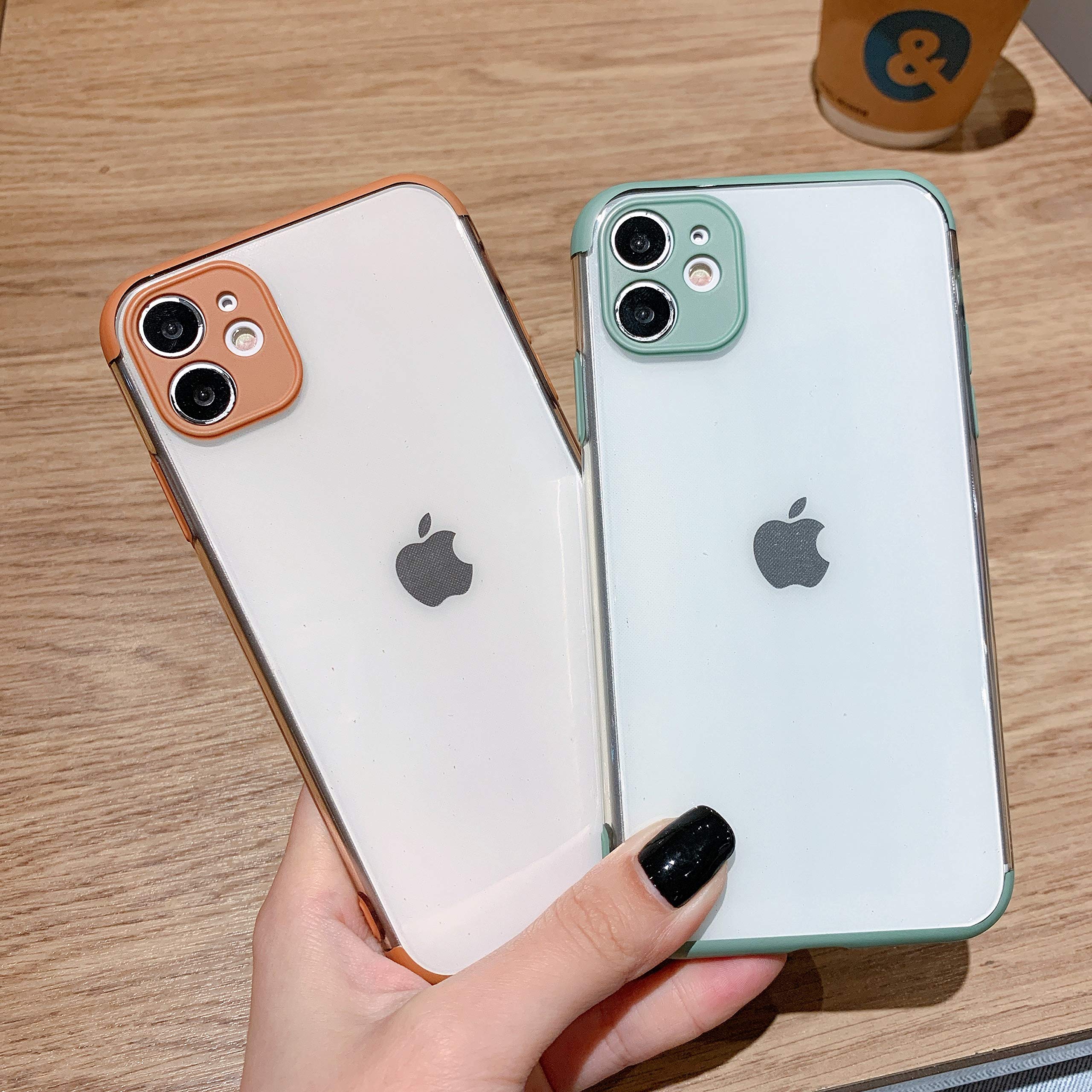 EYZUTAK Custodia IPhone 11 6.1'' Trasparente Verde – Cover Rigida PC Opaco 3D E Bordo Morbido TPU Antigiallo