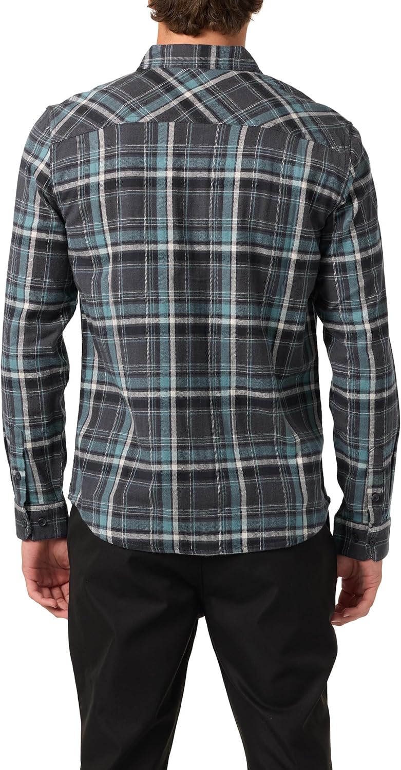 O'NEILL Men's Plaid Stretch Flannel - Long Sleeve Flannel Shirt for Men - Casual Button-Up Shirt