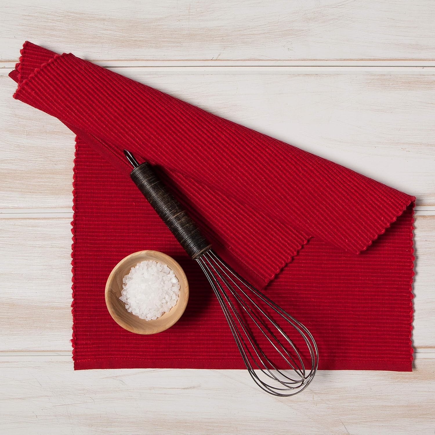 Now Designs Spectrum Basic Cotton Placemats, Set of Four, Chili Red: Home & Kitchen