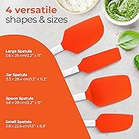 Vista 2 de M KITCHEN WORLD Heat Resistant Silicone Spatulas Set Rubber Spatula Kitchen Utensils Non-Stick for Cooking, Baking and Mixing Ergonomic