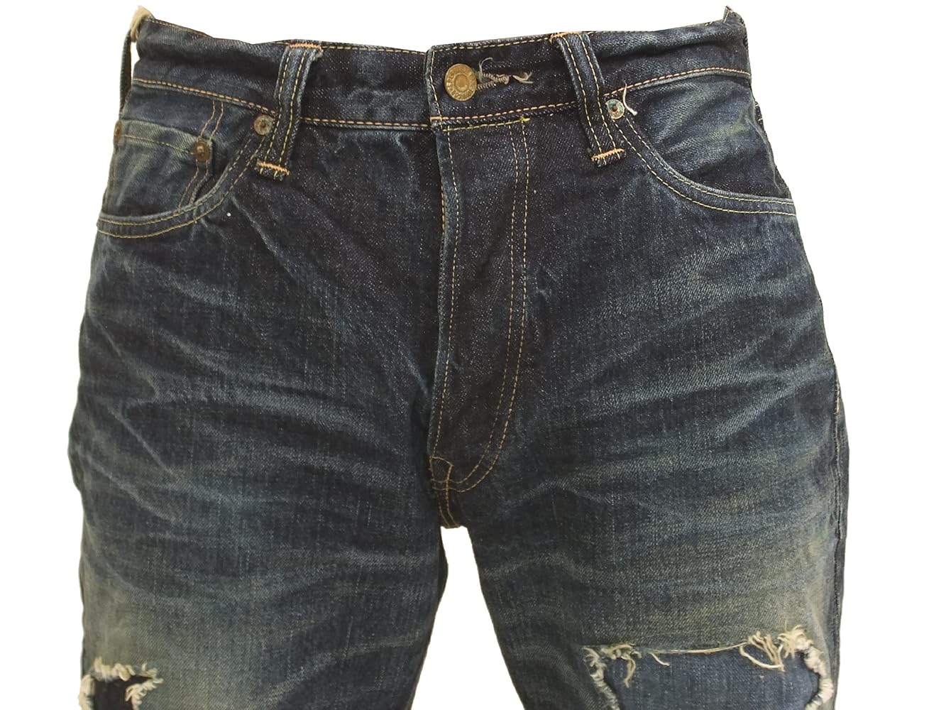 Amazon | [シュガーケーン] デニムパンツ リペア加工 ローン