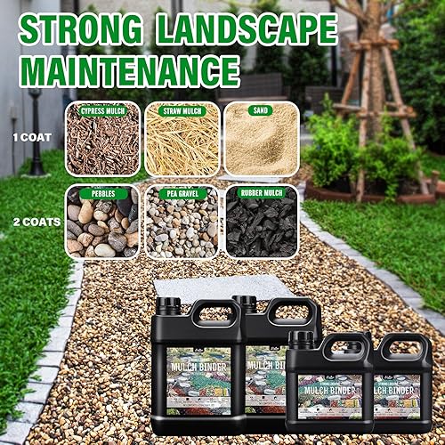 Miniatura 2 de Pegamento de mantillo  Carpeta adhesiva de grava de mantillo de 1 galón con aplicador para paisajismo, jardín, no tóxico, listo para usar, pegamento