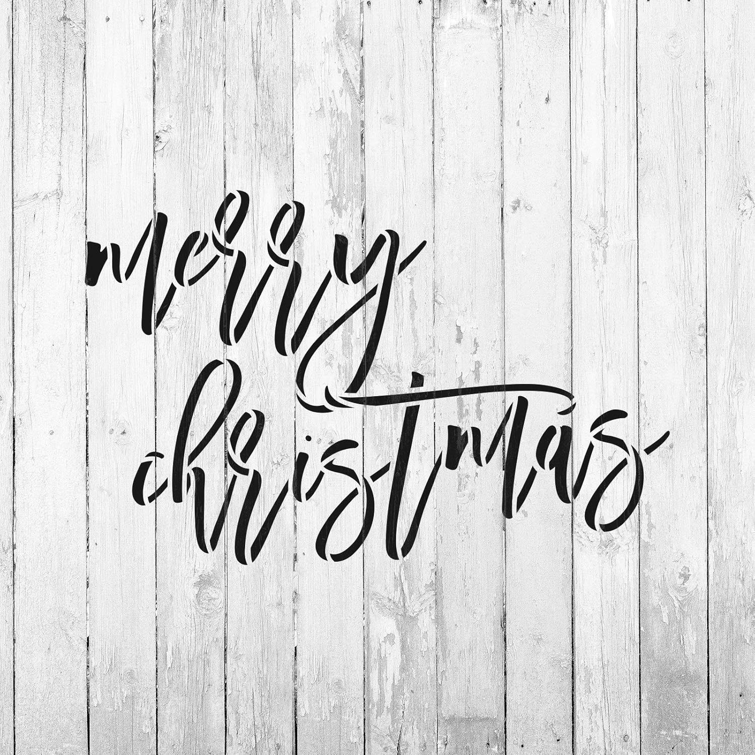 Merry Christmas Script Stencil - Large Craft for Kids, Christmas Decor Ideas, Stencils for Glass Painting