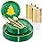 WDF 150pcs Christmas Plates Plastic Disposable - 25 Guests Green Plates with Gold Tree, Clear Gold Cups, Perfect for Christmas Parties