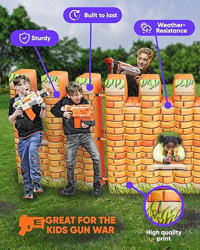 Miniatura 7 de Skywin Castle - Paredes inflables para niños, paquete de 2, paredes de ventana de 4 x 12 pies para juegos de etiquetas láser, Blaster Wars, juguetes