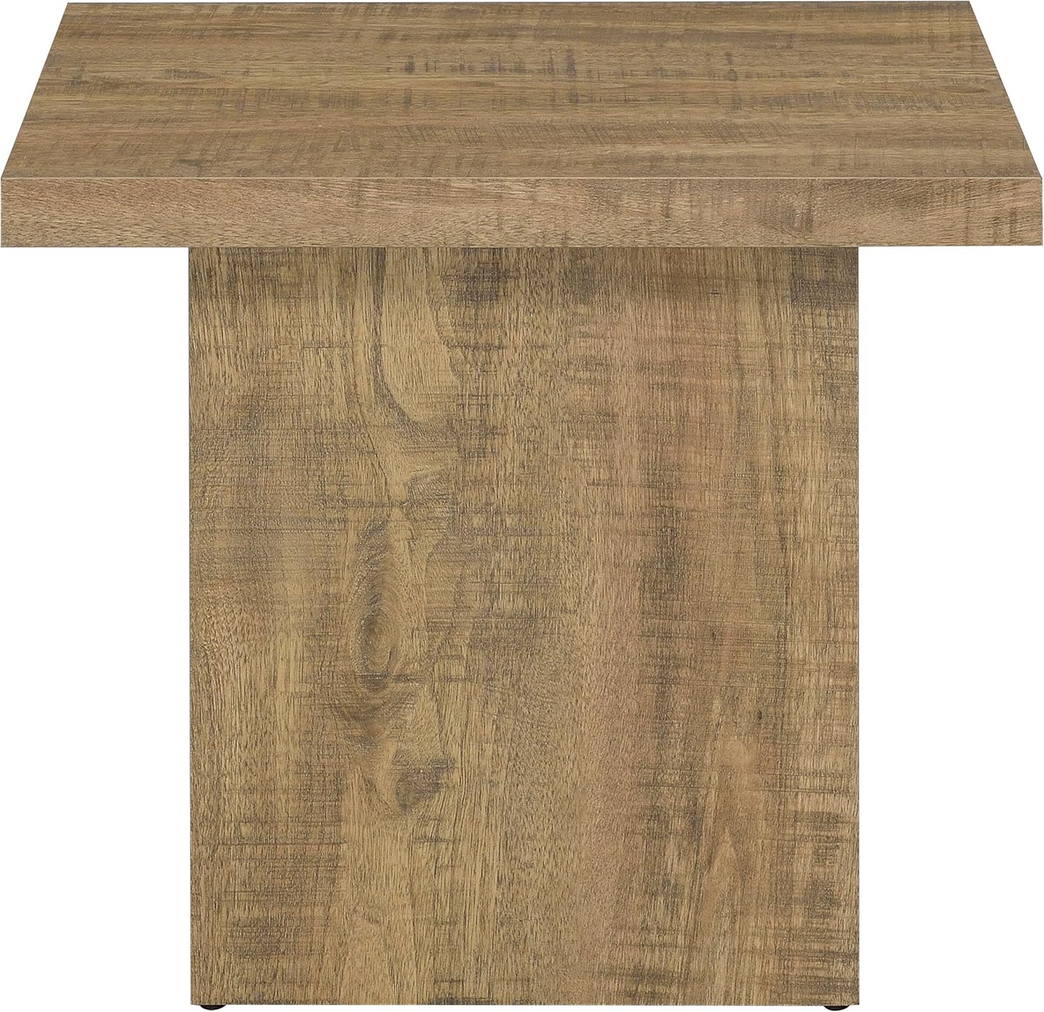 Devar Square Mango Wood End Table with Natural Finish