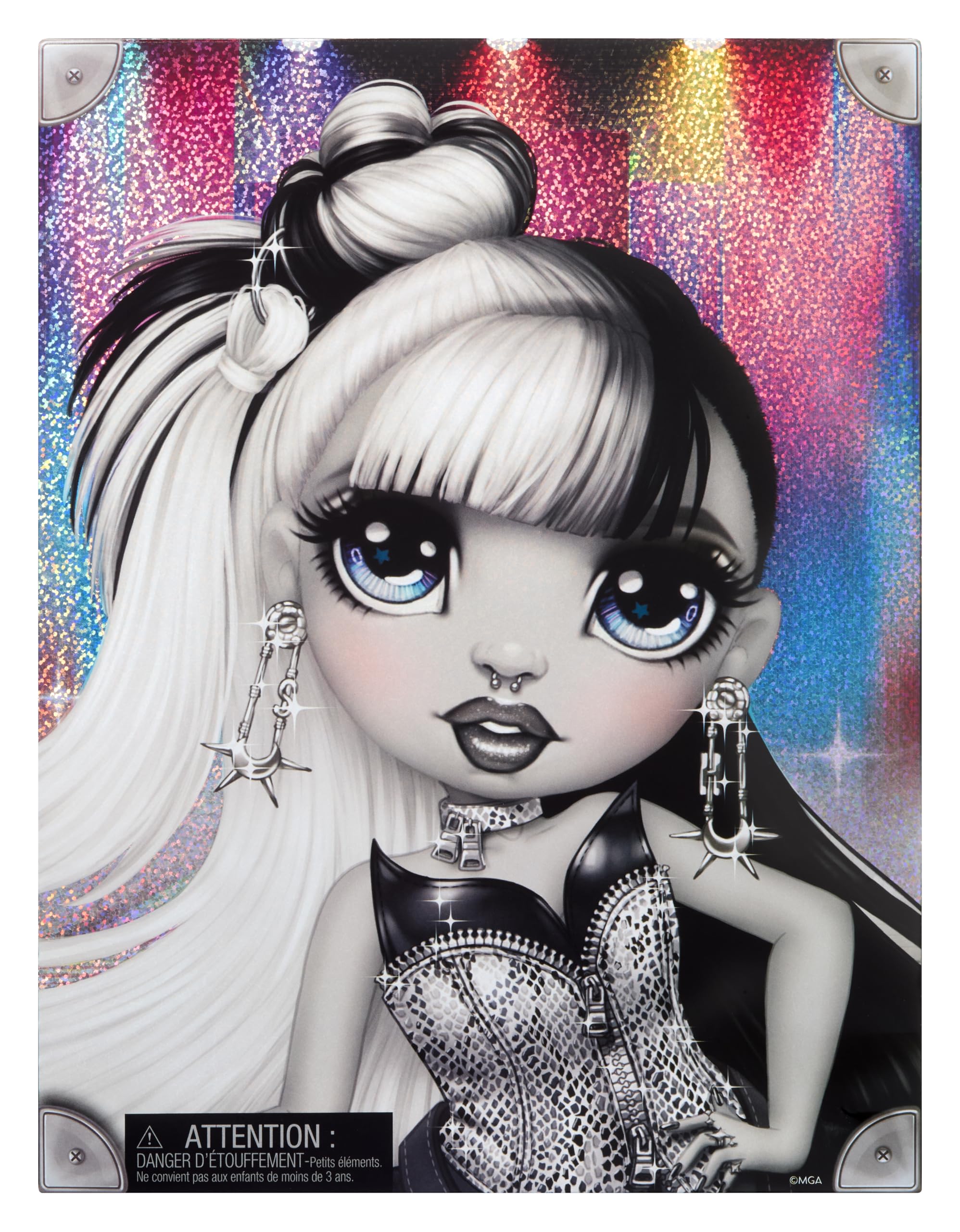 Rainbow High Shadow High Doll, Heather Grayson - Bambola fashion da 27,94 cm con capelli bianchi e neri e abiti firmati - Età 6-12 anni e collezionisti