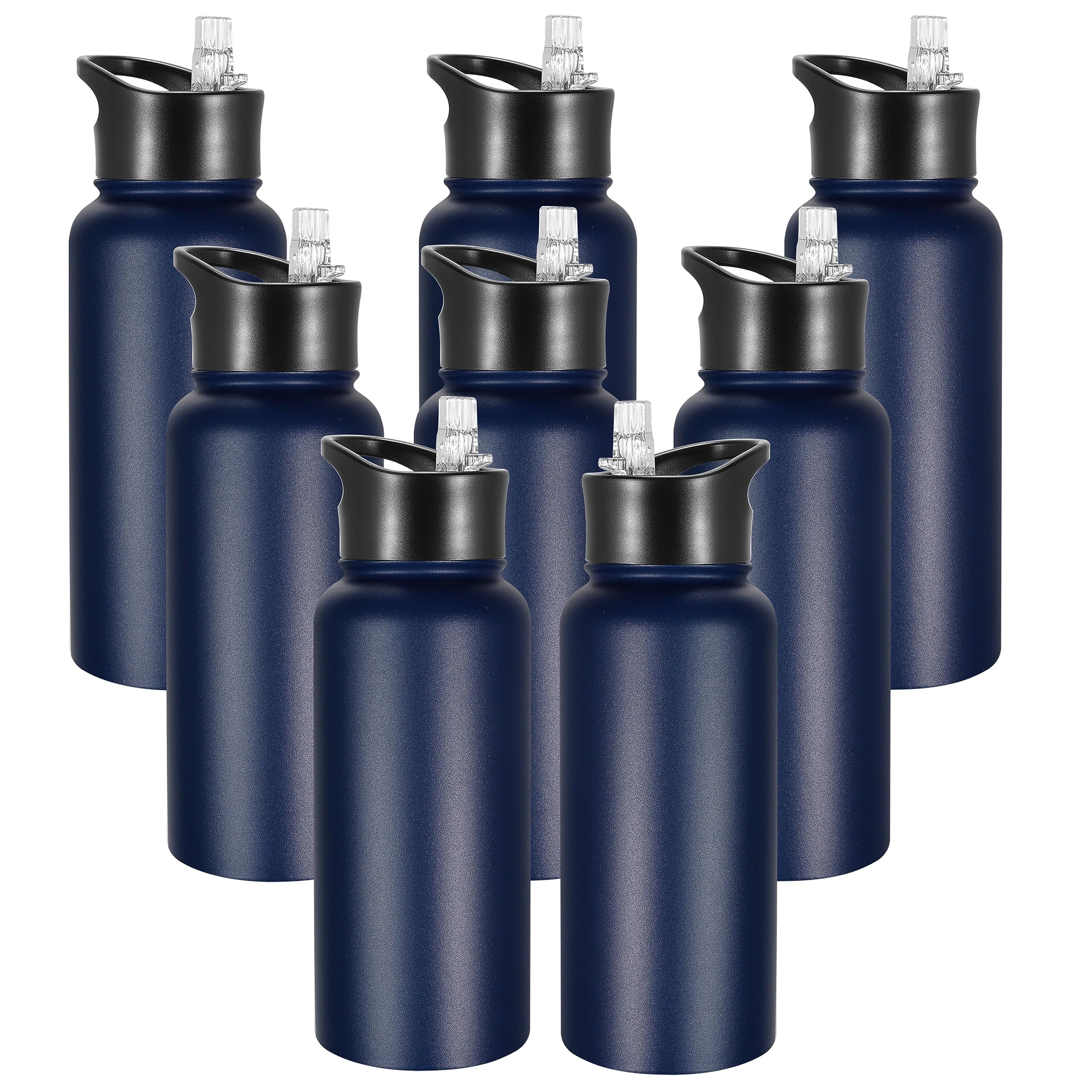 VEGOND Botella de agua aislada de 32 onzas a granel, botellas de agua deportivas de acero inoxidable con tapa de popote a prueba de fugas y tapa de boquilla, boca ancha, taza de viaje al vacío de