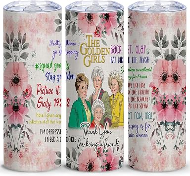 Golden Girls Merchandise,20 Oz Stainless Steel Insulated Tumbler,Funny Travel Coffee Mug,Golden Girls Birthday Gifts for Women Grandma Mom Girl Wife Friends,1 Pcs