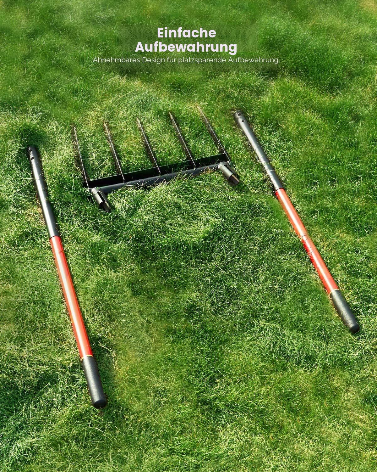 VEVOR Broadfork Doubleshaft 510x320 mm, 5-Zinken-Grabegabel mit Zwei Fiberglasgriffen, robuste Spatengabel, ergonomisches U-förmiges Design, Gartengerät zum Kompostieren, Umpflanzen & Belüften