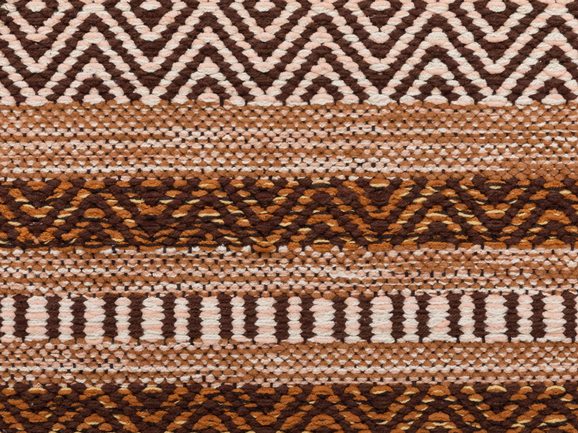 Steffensmeier Handwebteppich Muriani | Baumwolle | Wohnzimmer | Braun, handgewebt, Größe: 80x150 cm