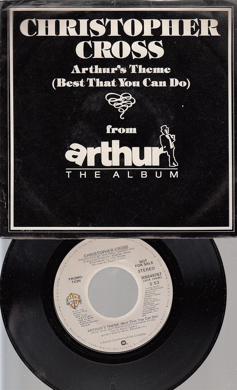 CHRISTOPHER CROSS 45 RPM Arthur's Theme (Best That You Can