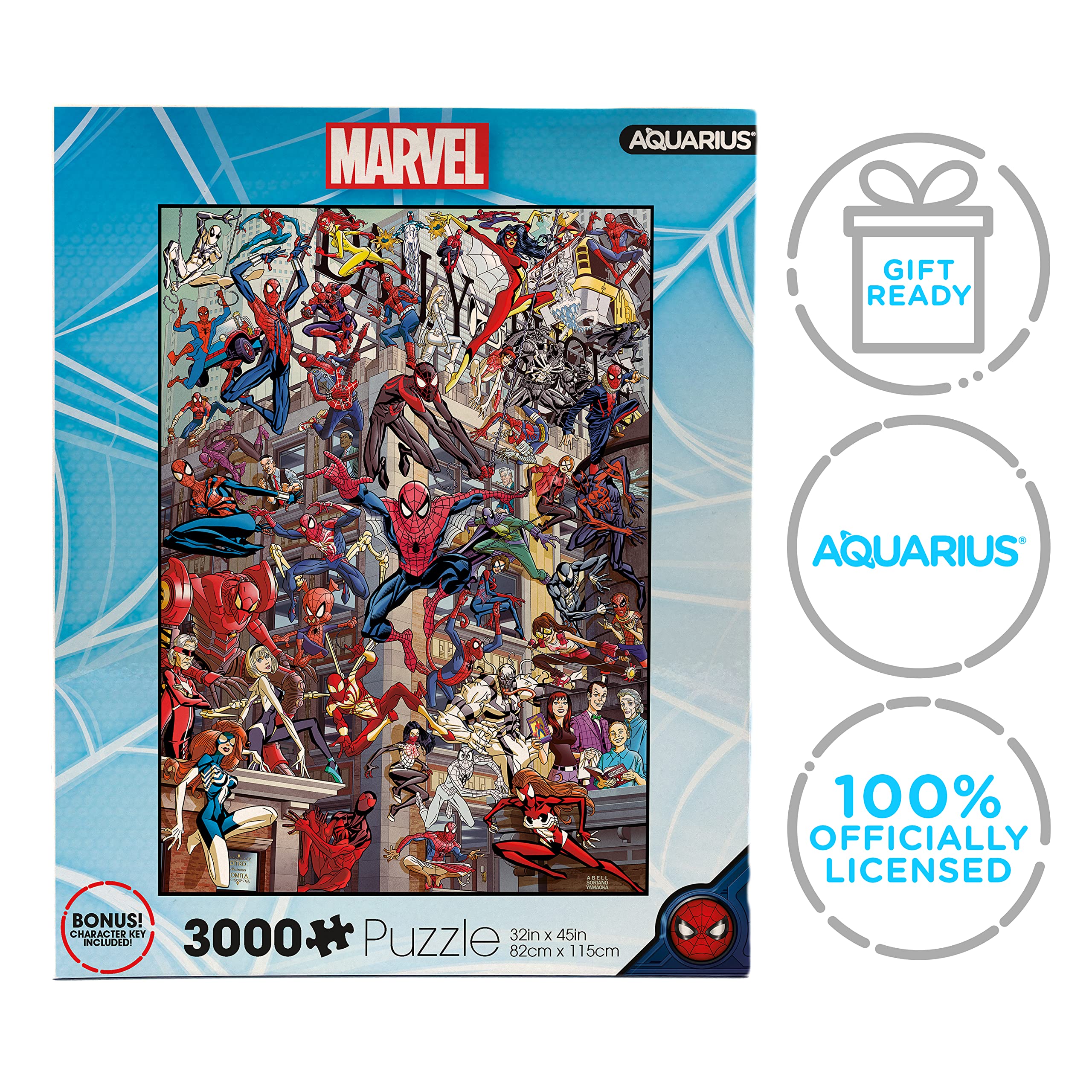 AQUARIUS Puzzle Marvel Spider-Man Heroes (puzzle da 3000 pezzi) - Prodotto e oggetti da collezione con licenza ufficiale Marvel Comics, senza abbagliamento, vestibilità di precisione, 81,3 x 114,4 cm