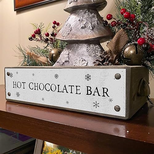 Miniatura 4 de ANVEVO Barra de chocolate caliente Caja de decoración navideña para el hogar Bonita y divertida decoración rústica del hogar Organizador de