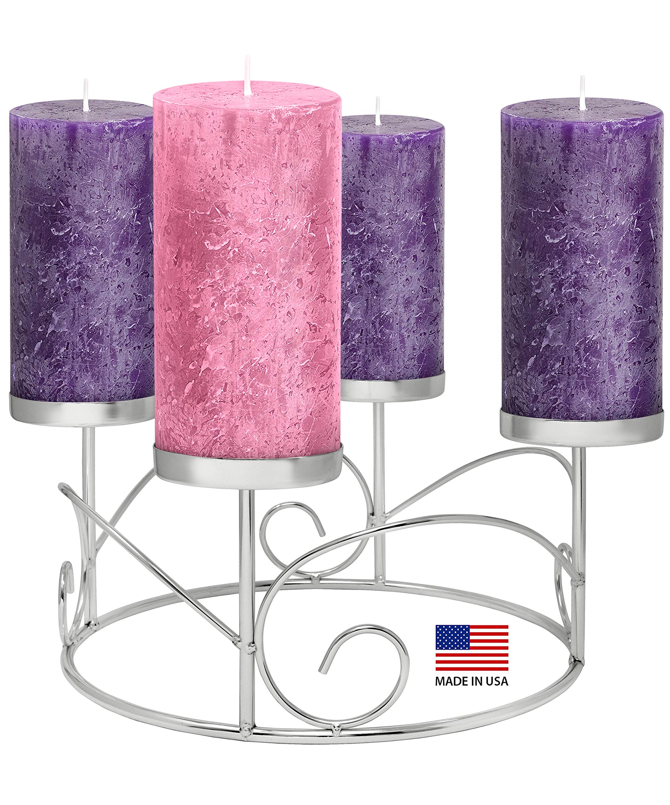 Advent Candle Set of 4 Rustic Style Pillar Advent Candles Made In
