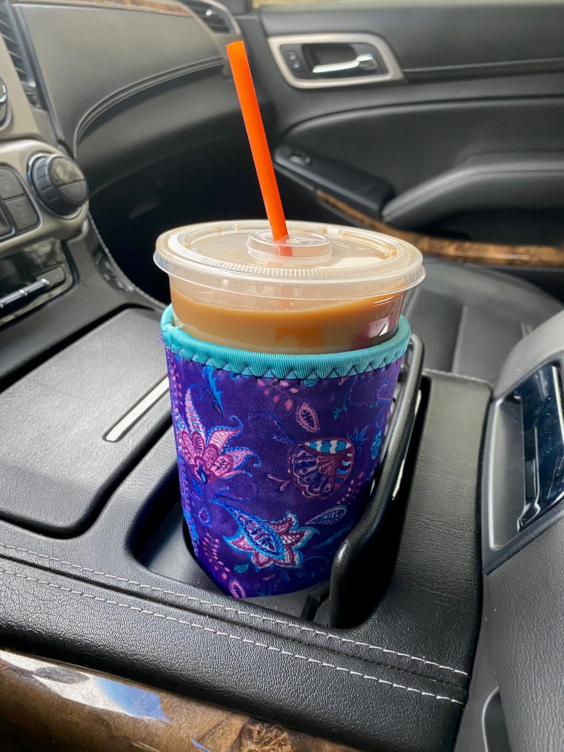 Koverz Iced Coffee Sleeve, Insulated Neoprene Cup Sleeve, Fits a 32 Oz. Coffee Cup, Washable and Reusable, Iced Coffee Accessories, Large Realtree Fishing Blue w/Orange - Image 8